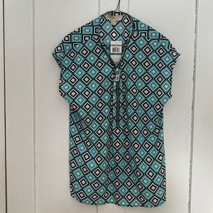 Michael Kors Blouse Size Large With Front Zipper